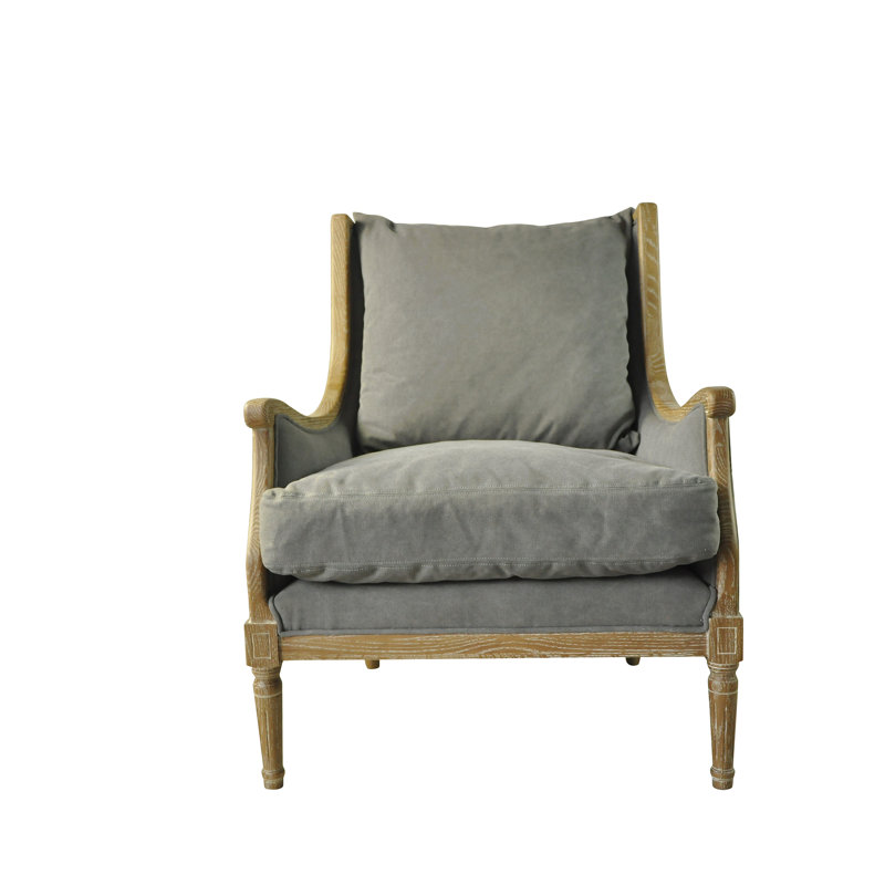 Fauteuil Rodney, Polyester gris givré