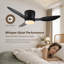 Ventilateur de plafond encastré intelligent de 107 cm (42 po) avec lumière à intensité variable, application et télécommande, moteur CC réversible silencieux à 6 vitesses