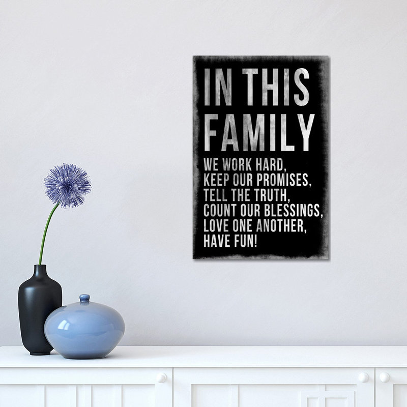 Family Rules Chalkboard - Wrapped Canvas Print, 30.48 cm H x 45.72 cm W