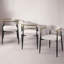 Chaise d'appoint en lin (ensemble de 2)