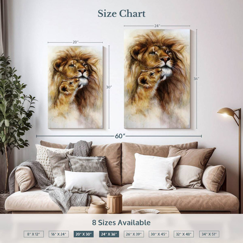 Brampt Lions, 36" H x 24" W