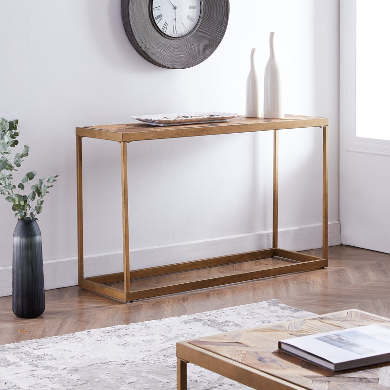 Console en bois récupéré de 48 po de largeur, conception multifonctionnelle | Idée cadeau