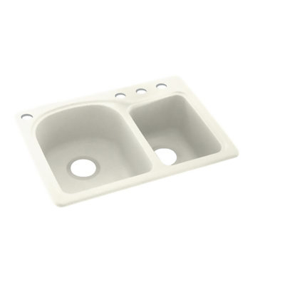 25'' L Double Bowl Solid Surface Kitchen Sink