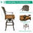 Bloomsbury Market 5-piece Bar Height Patio Dining Set, Rust-free Cast Aluminum Outdoor Table And Chairs Set With 4 Swivel Bar Stools, Cushions & 35.38" High Bar Table W/umbrella Hole For Deck, Lawn, Garden