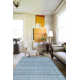 Sanura Plaid Hand Tufted Wool Area Rug in Blue
