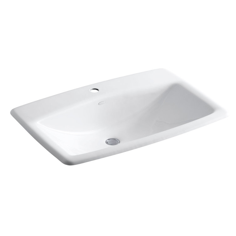 Man's Lav Metal Rectangular Drop-In Bathroom Sink with Overflow
