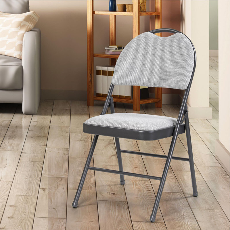Fabric Padded Stackable Folding Chair Folding Chair, Grey