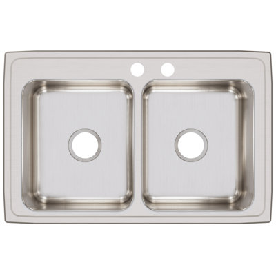 Évier de cuisine à double cuve encastrable L 33 po x l 21,25 po Lustertone