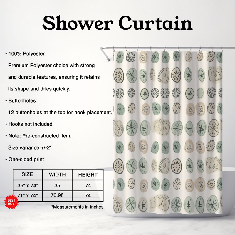 Stone Collage - Rideau de douche Premium, H 74 po x l 71 po
