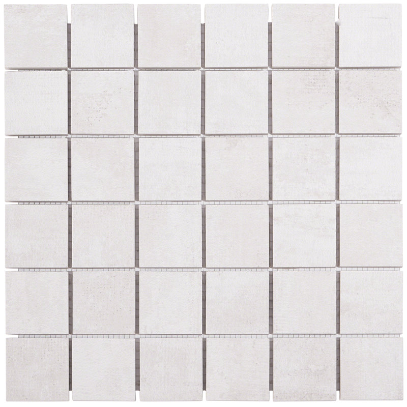 Carreau de mosaïque pour mur et plancher en porcelaine 2 po x 2 po Marken, Gris clair