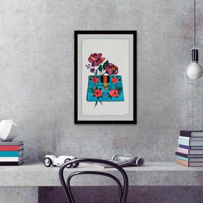 Blue Purse by Julia Posokhova - Single Picture Frame Painting