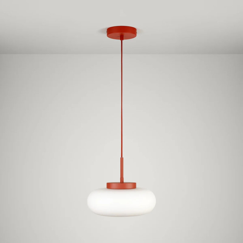 Luminaire suspendu en verre MARIN, Rouge rouille