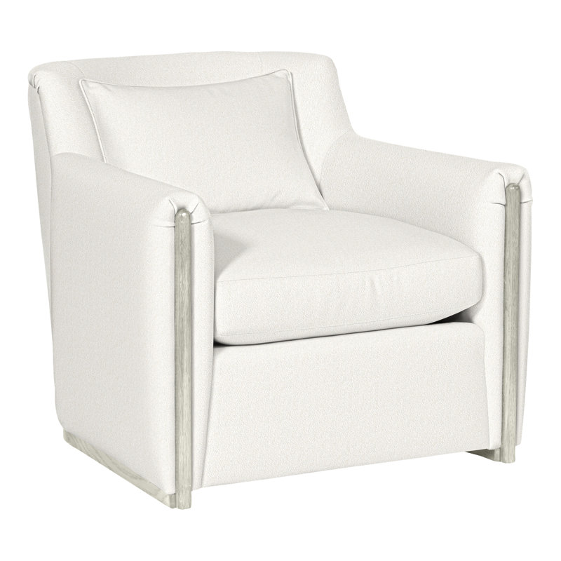 Fauteuil rembourré de 32,5 po Thom Filicia Home, Mélange de polyester neige Kennelly, Wrenn