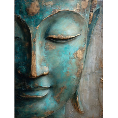 «Verdigris Buddha V», art mural sur toile tendue