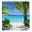 Ensemble de rideau de douche tropical + crochets-44246834