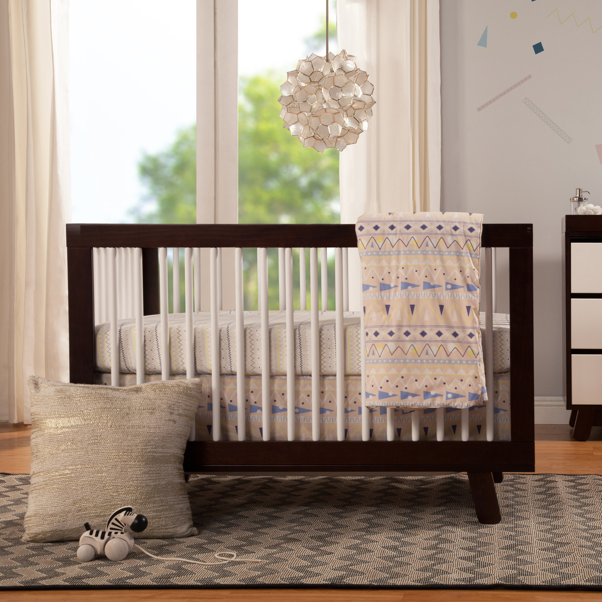 Hudson 3-in-1 Convertible Crib, Espresso/White