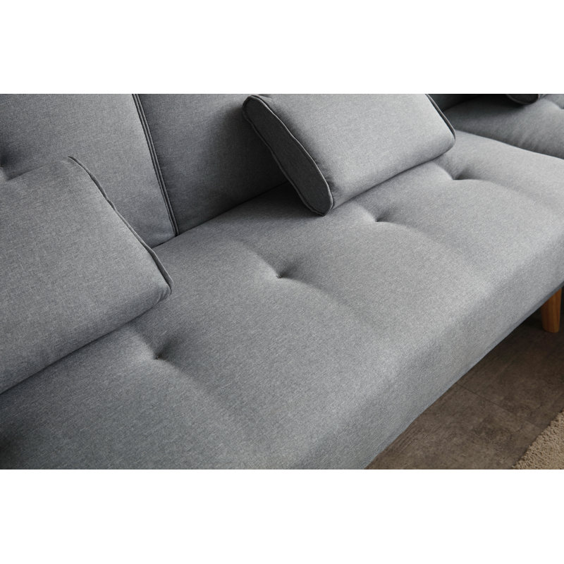 Maxime Upholstered L-Shaped Sectional Reversible, Gray