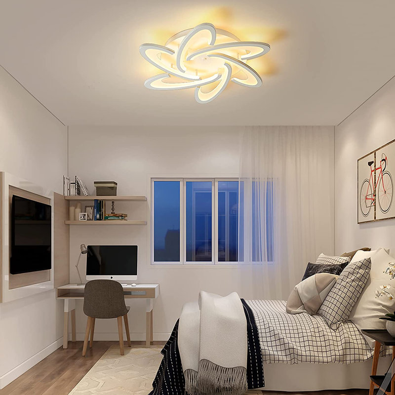 Modern 6-Light 64cm LED Flush Mount, White