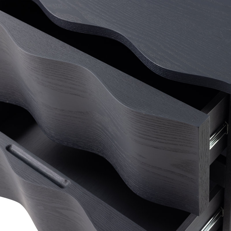 Table de chevet 2 tiroirs Modern, Noir