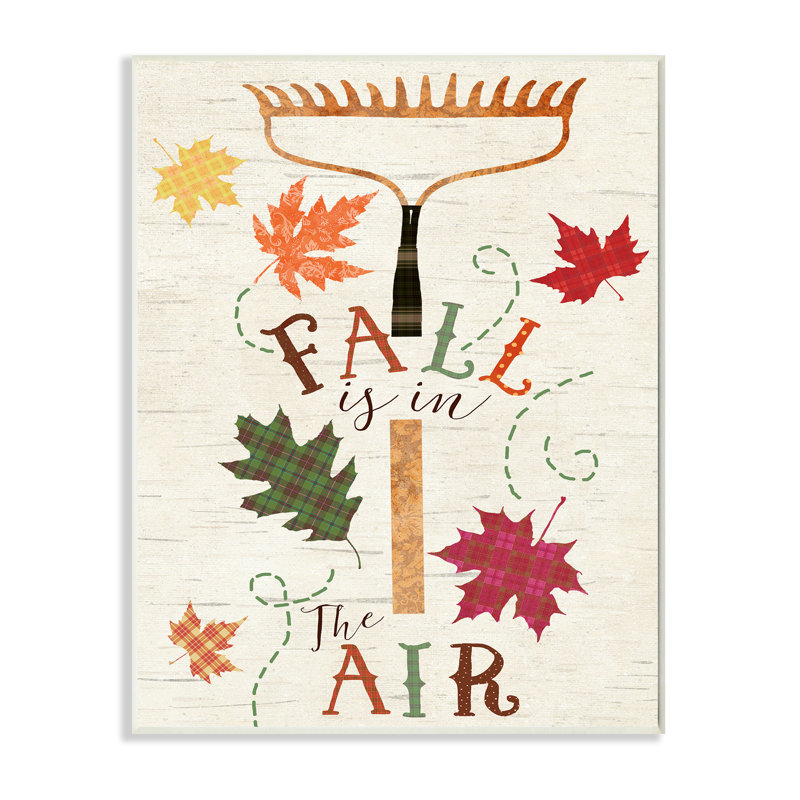 «Fall Is in the Air» Autumn Garden Rake par Andrea Tachiera - reproduction d'art, H 19 po x l 13 po x P 1,5 po