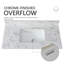 Dessus de meuble-lavabo 43 po x 22 po, dessus de meuble-lavabo en pierre frittée blanc Carra avec lavabo rectangulaire encastré en céramique avec dosseret de meuble-lavabo, comptoir à trois trous