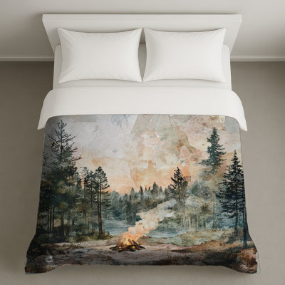Forest Campfire Scene Duvet Covers