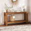 Console 63 pouces, table d'entrée de ferme stable à 2 niveaux avec support renforcé, canapé long et étroit derrière le canapé, brun-1369943299