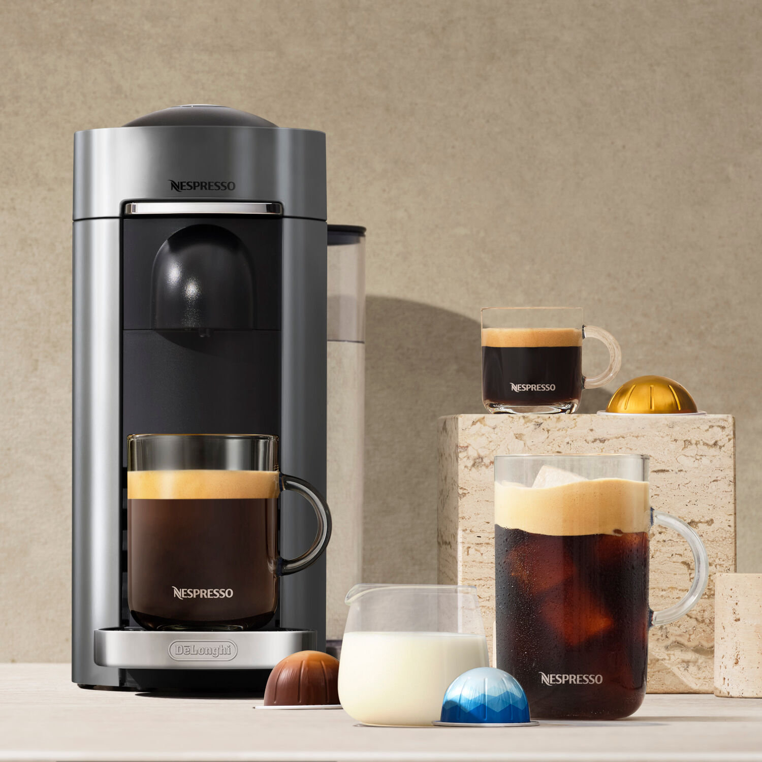Nespresso VertuoPlus Espresso Machine, Titanium