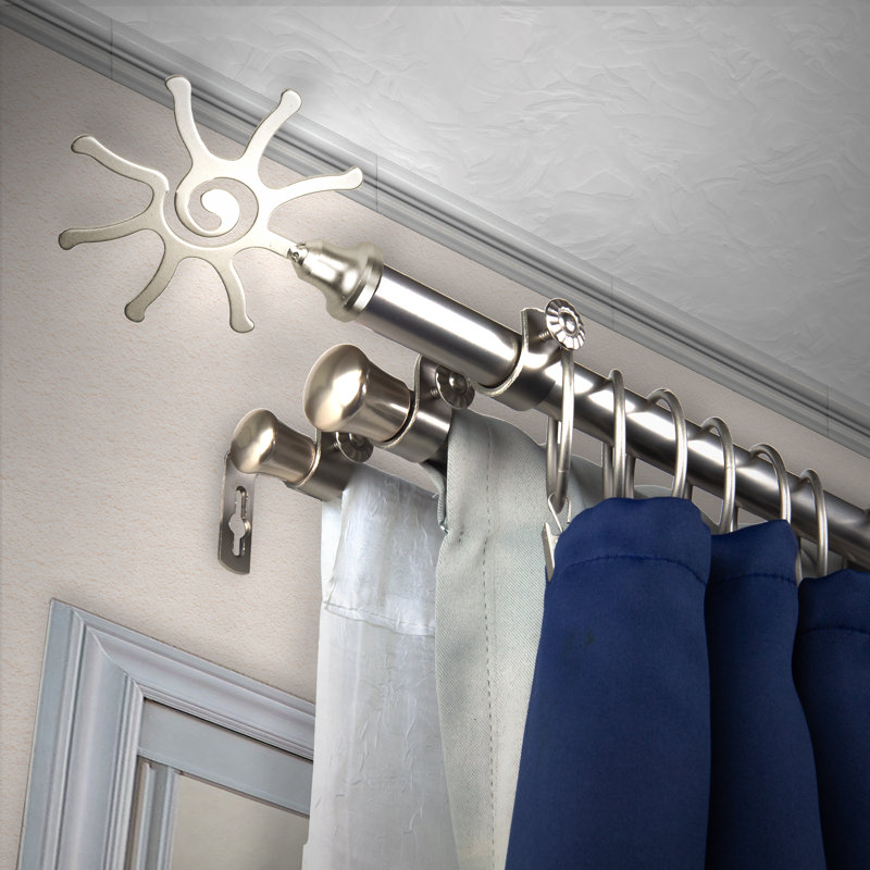 Ensemble de tringle à rideaux réglable 0,81 po, Nickel satiné, 48" - 84"
