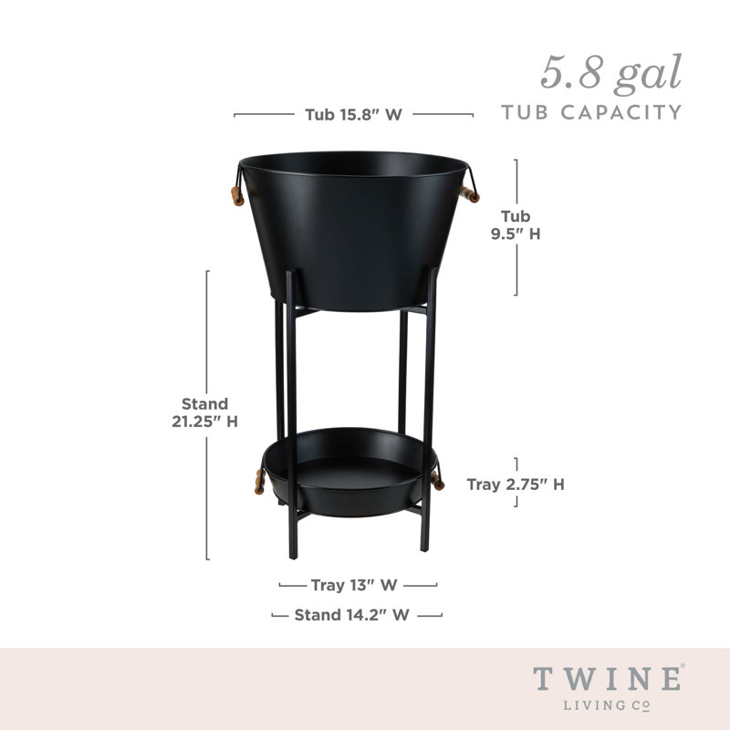 Bac à boisson noir avec support et plateau par Twine Living®