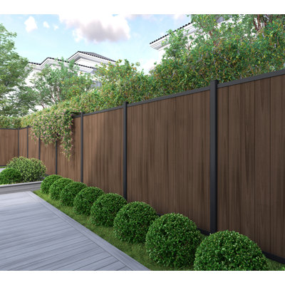 UltraEasy Fencing 3.75 in. x 3.75 in. x 96 in. Black Aluminum Ground Install Post for 6 ft. x 6 ft. Composite Fence Panel