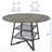 Round Dining Table for 4–6 with Storage Shelf, 42" or 47" Circle Kitchen Table, Rustic Farmhouse Style High-Top Dining Room Table-581229264-581229294