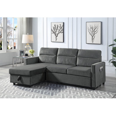Dawnette Velvet L-Shaped Sectional Reversible