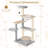 Modern Cat Tree 44 Inch Multi-level Cat Tower w/ Removable Padded Top Perch
