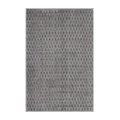 Tapis gris à motif géométrique Luper