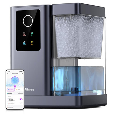 Comptoir de machine à glaçons Nugget avec application et commande vocale, machine à glaçons autonettoyante avec grand réservoir d'eau de 3 L, glace à croquer molle de 40 lb / 24 H, machine à glaçons à galets portable pour la maison, la cuisine et la fête
