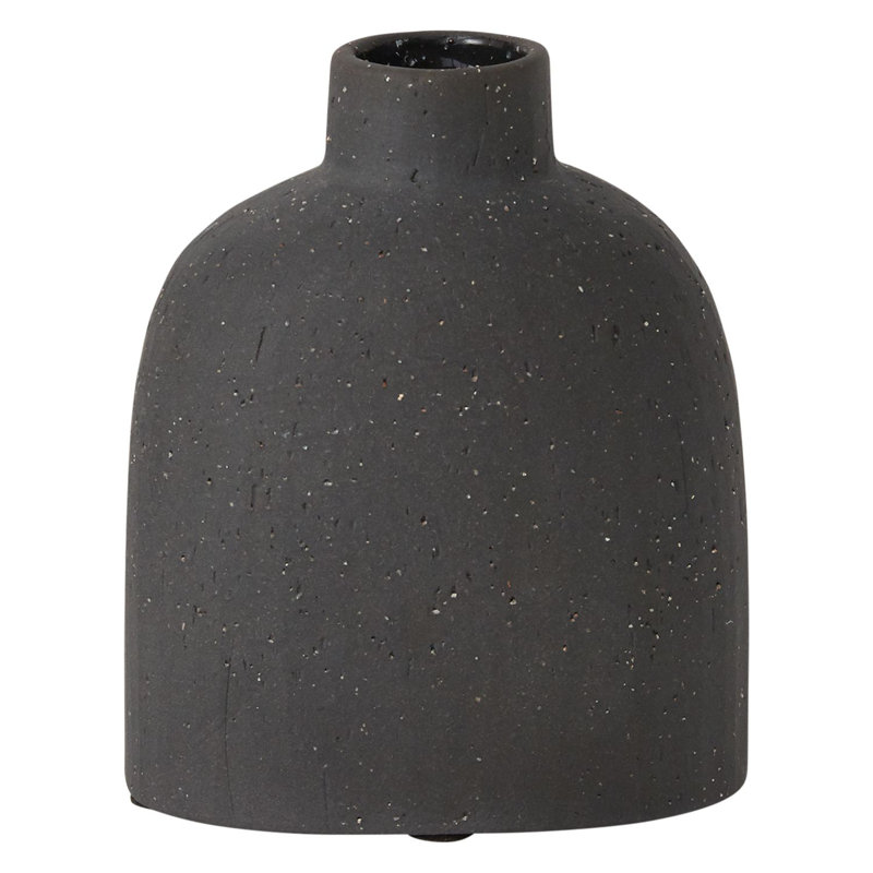 Vase de table en céramique Abie, H 4,25 po x l 3,5 po x P 2 po, Noir