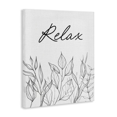 Relax with Leaf Outlines Canvas, design by Lettered and Lined
