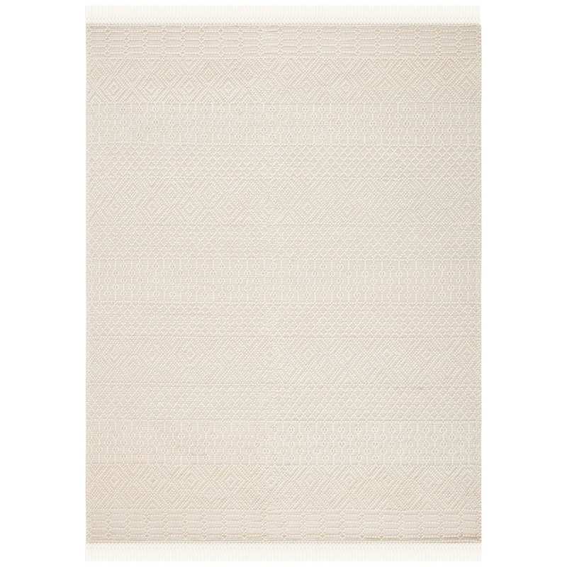 Aldeline Hand-Woven Flateweave Wool Ivory Area Rug, Rectangle 9' x 12'