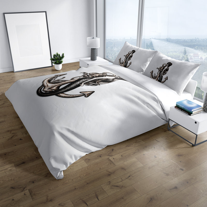  Ensemble de housse de couette Anchor, Housse de couette grand et 2 taies décoratives