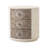 20“ Carved Wooden Round Nightstand with Three Drawers-19713673
