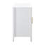 Buffet décoratif U-style, bois blanc avec poignées en métal et motif ondulé, offre une armoire de rangement efficace et une conception idéale pour le couloir, le vestibule et le salon