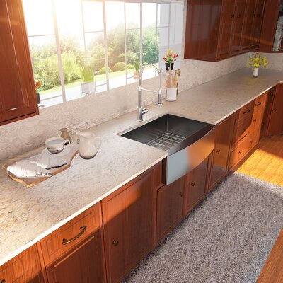 24 Inch Farmhouse Gunmetal Black Kitchen Sink Single Bowl Bar Sink Farm Apron Front Bar Sink -  Lordear, LAB2421R1