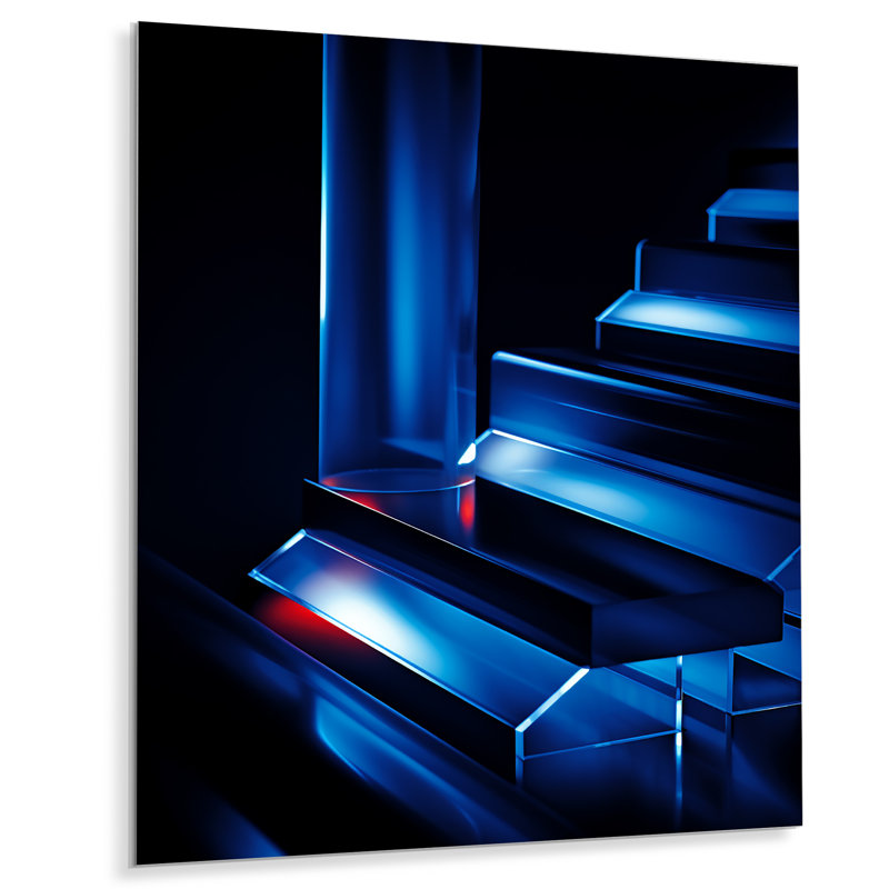Sapphire Serenade Abstract Collages 2 - Collages abstraits, art mural en métal, H 20 po x l 12 po x P 1 po