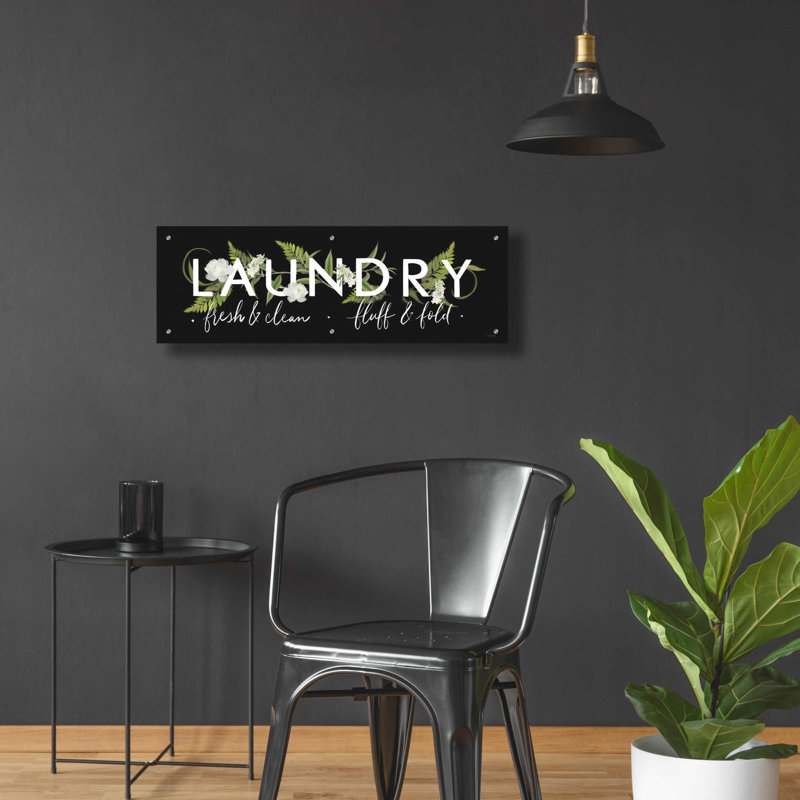 Laundry Sign by House Fenway - Unframed Textual Art, 12" H x 36" W x 0.2" D