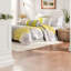 Ensemble de literie réversible en coton avec coussins décoratifs - Design floral moderne pour la maison