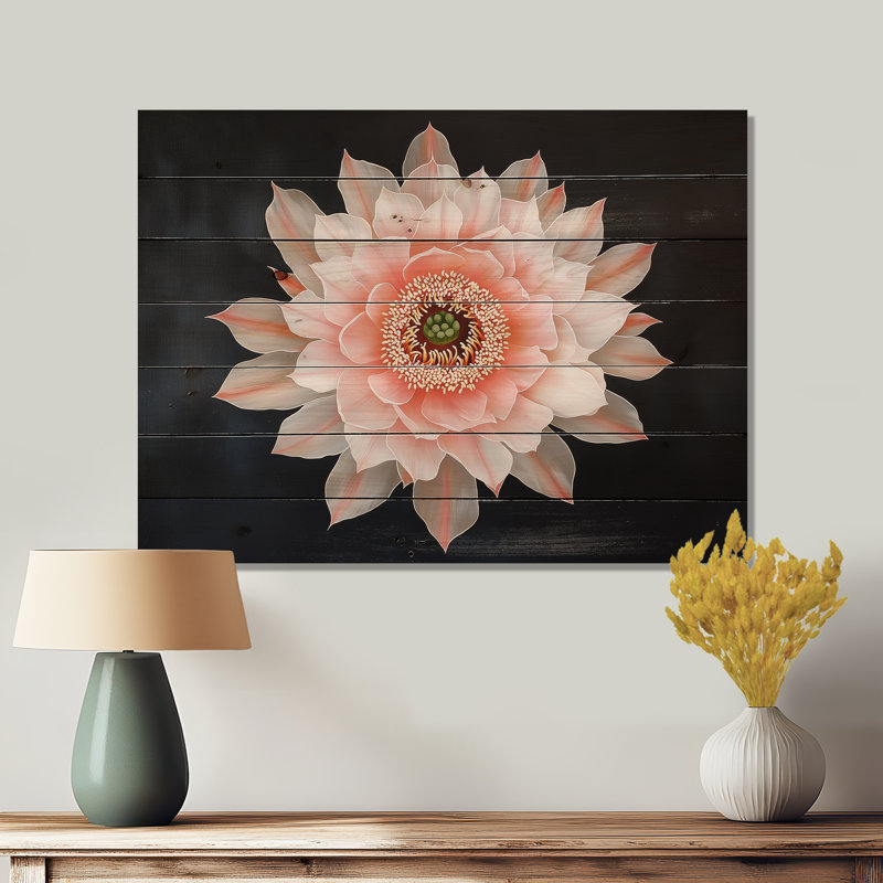 Fleur de cactus rose I, H 30 po x l 40 po