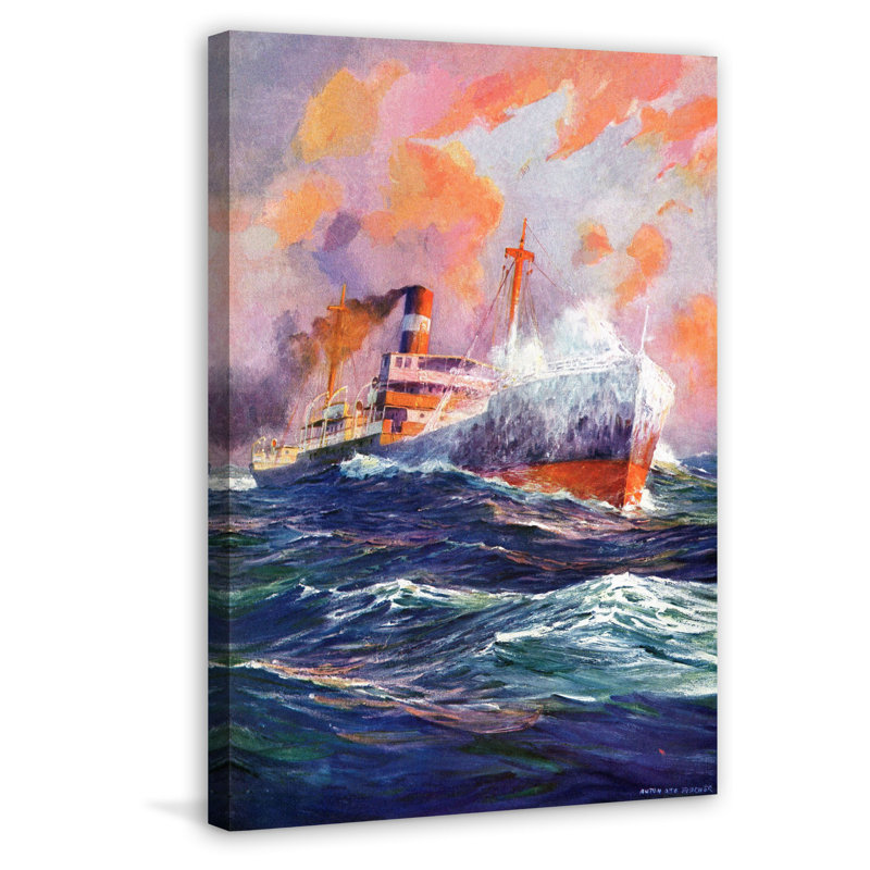 « steam bateau », reproduction d’art sur toile tendue, H 60 po x l 40 po
