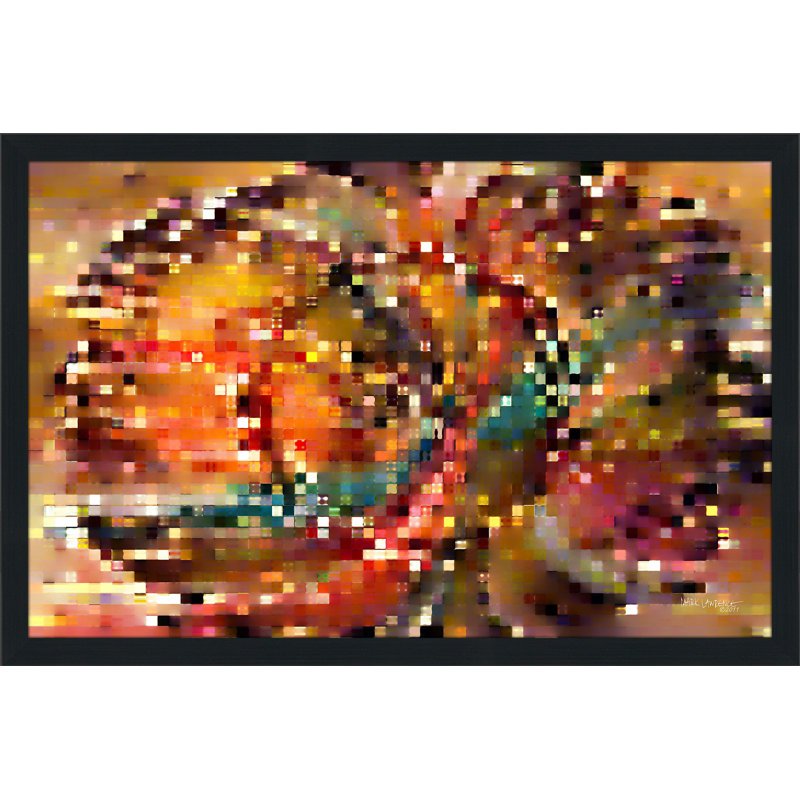 « christ lives », reproduction d’art, H 21,5 po x l 27,5 po x P 0,75 po, Cadre espresso