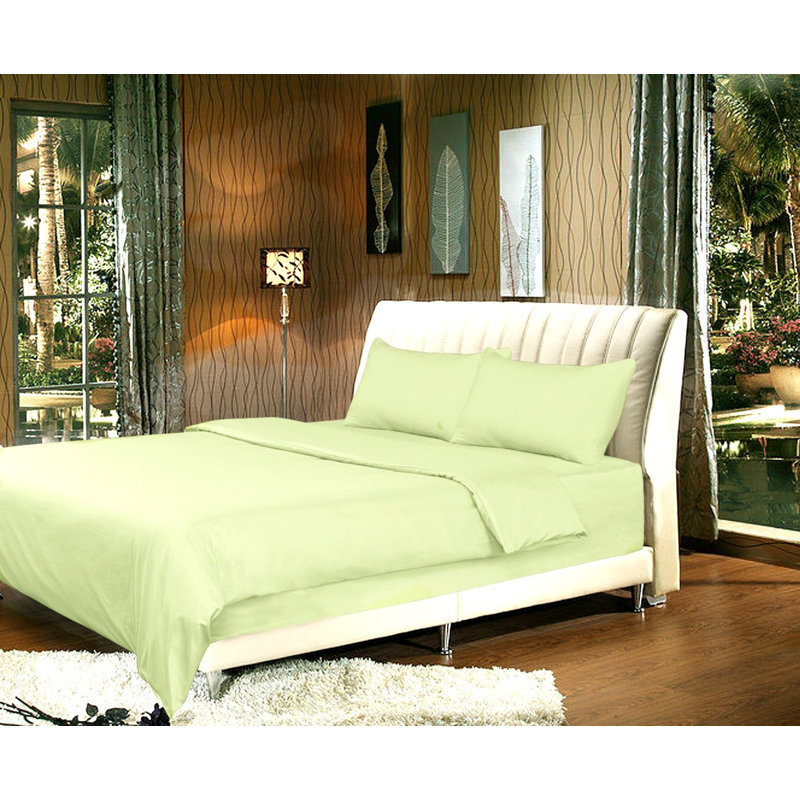  Ensemble de housse de couette en microfibre moderne et contemporain, Très grand, Vert clair